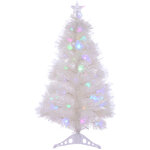 Оптоволоконная настольная елка White Rainbow 90 см белая, ПВХ