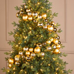 Гирлянда из елочных шаров Золотистые Искры - Winter Gems 180*17 см, пластик