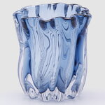 Стеклянная ваза Fluido 17 см голубая