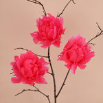 Искусственный цветок из перьев Dafne 12 см розовый, клипса