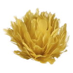 Искусственный цветок из перьев Dafne 12 см желтый, клипса