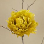 Искусственный цветок из перьев Dafne 12 см желтый, клипса