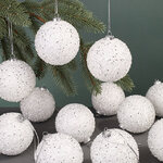 Набор елочных шаров Fluffy Shine: Белый 8 см, 24 шт