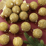 Набор елочных шаров Fluffy Shine: Золотой 8 см, 24 шт