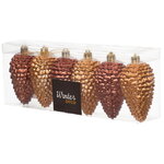 Елочные игрушки Шишки - Baston Royale 9*5 см, 6 шт, пластик