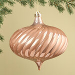 Елочная игрушка Луковка Petrice 19 см розовое золото, пластик