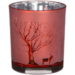 Декоративный подсвечник стакан Адальюр 10 см красный