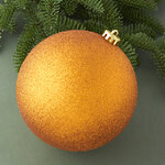 Пластиковый шар Sonder 15 см оранжевый с блестками