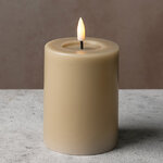 Светодиодная свеча с имитацией пламени Facile 10 см, бежевая, таймер, на батарейках