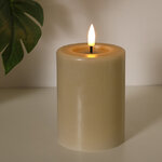 Светодиодная свеча с имитацией пламени Facile 10 см, бежевая, таймер, на батарейках