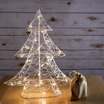 Светящаяся елка Lotta Shine 40 см 30 теплых белых LED ламп, серебряная проволока, батарейки, таймер