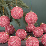 Набор елочных шаров Fluffy Shine: Розовый 8 см, 24 шт