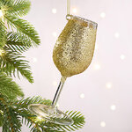 Стеклянная елочная игрушка Бокал - Vougeot 12 см, подвеска