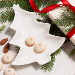 Керамическая тарелка для закусок Елочка Ивелин 17 см белая