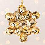 Елочная игрушка Снежинка Grandavio 10 см золотая, подвеска