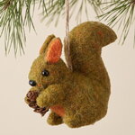 Елочная игрушка Белочка Кейли 13 см зеленая