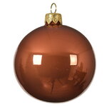 Стеклянный глянцевый елочный шар Royal Classic 15 см terra brown