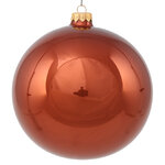 Стеклянный глянцевый елочный шар Royal Classic 15 см terra brown
