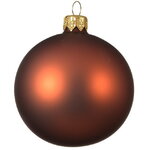 Стеклянный матовый елочный шар Royal Classic 15 см terra brown