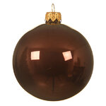 Стеклянный глянцевый елочный шар Royal Classic 15 см каштановый
