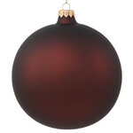 Стеклянный матовый елочный шар Royal Classic 15 см каштановый