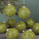 Набор елочных шаров Fluffy Shine: Зеленый 10 см, 24 шт