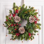 Венок Austin 35 см с шишками и ягодами, ЛИТАЯ 100%