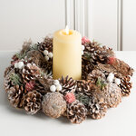 Венок для свечи из шишек Магический Лес 34 см