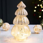 Новогодний светильник Елочка Shiny 28 см желтый, на батарейках