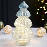 Новогодний светильник Елочка Shiny 28 см голубой, на батарейках