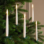 Светодиодные свечи для елки Charming Flame с пультом 16 см, 10 шт с белыми LED лампами, на батарейках, клипса