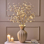 Светящаяся ветка Гипсофила Grasmer 100 см, 45 экстра теплых белых LED ламп, таймер, на батарейках, IP44