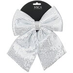 Декоративный бант Luxury Christmas 23*20 см серебряный