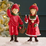 Новогодние фигурки Дети с подарками - Счастливое Рождество 19 см, 2 шт