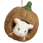 Елочная игрушка Мышка Реми - Карета для Золушки 12 см