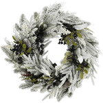 Новогодний венок Morley - Парижская Зима 50 см с ягодами, ЛИТАЯ 100%