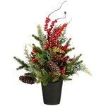 Настольная елка Бекингтон 45 см с красными ягодами, ЛИТАЯ 100%