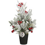 Настольная елка заснеженная Бекингтон 45 см с ягодами и шишками, ЛИТАЯ 100%