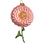 Стеклянная елочная игрушка Цветок - Нежная Маргаритка 13 см, подвеска