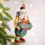 Стеклянная елочная игрушка Санта Бахус 16 см, подвеска