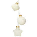 Стеклянная елочная игрушка Гроздь Фейри 12 см белая