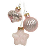 Стеклянная елочная игрушка Гроздь Фейри 12 см, розовый бутон