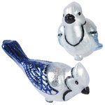 Набор стеклянных елочных игрушек Птички Vercelli 7 см, 2 шт, клипса