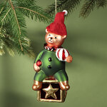 Стеклянная елочная игрушка Мишка - Christmas Holidays 17 см