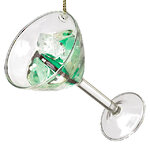 Стеклянная елочная игрушка Бокал Мартини - Kiwi Sunrise 9 см