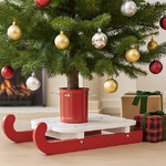 Подставка для елки Новогодние Сани высотой до 2.5 м, диаметр ствола до 9.5 см, красная