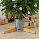 Подставка для елки 63*18 см, высотой до 3 м, диаметр ствола до 12 см, серебряная