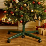 Передвижная подставка для елки высотой до 2.4 м, диаметр ствола до 3.5 см, зеленая