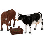 Набор фигурок Корова и бычок 6 см