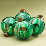 Набор стеклянных шаров Divorze Verde 10 см, 4 шт